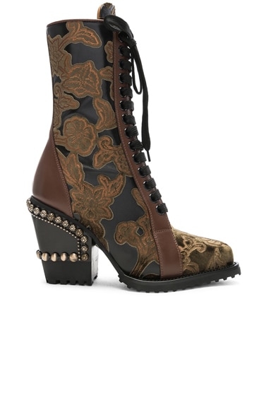 Rylee Baroque Velvet Lace Up Boots