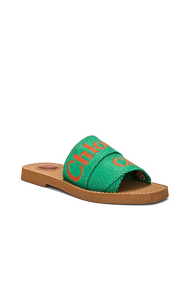 Shop Chloé Woody Sandal In Green & Orange
