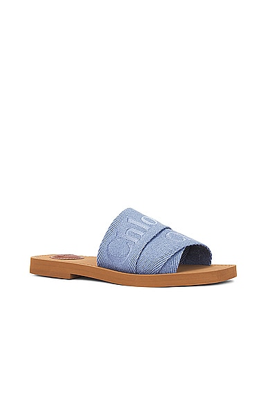 Shop Chloé Woody Sandal In Washed Blue