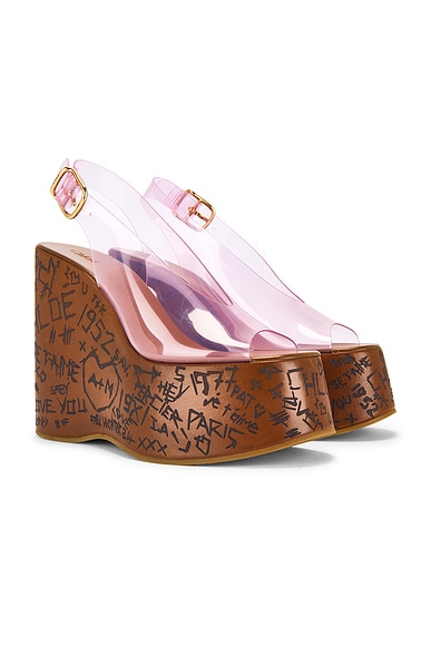 Chloe Maxime Wedge in Pink Fizz