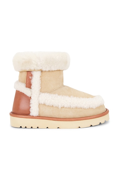 Chloe Shearling Bootie in Woody Beige