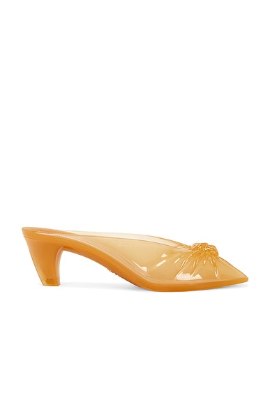 Chloe Jelly Open Toe Mule in Amber Brown