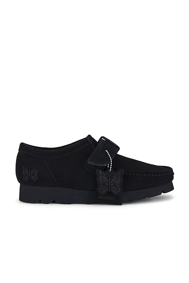 Clarks x Needles Wallastrap Lo Shoes in Black Suede