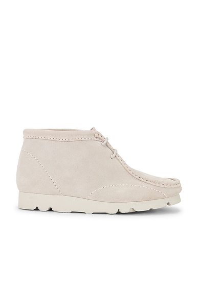 Clarks x Post Archive Faction (PAF) WallabeeBT Boot in Beige Suede