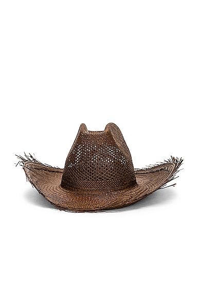 Clyde Vented Western Hat in Chocolate