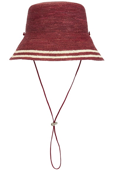 Clyde Aries Hat in Burgundy & White Stripes