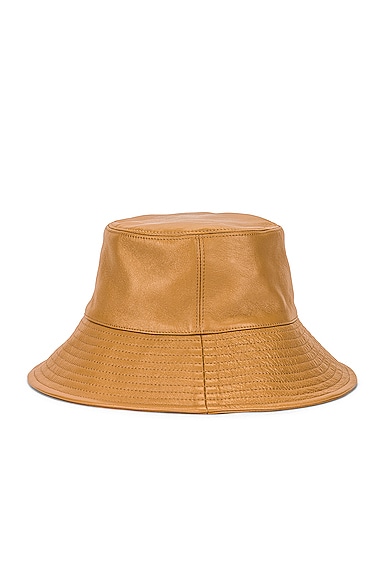 Clyde Lambskin Ebi Bucket Hat in Neutral,Brown