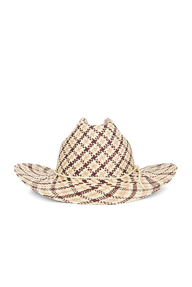 Shop Clyde Rider Hat In Tan Brown Plait