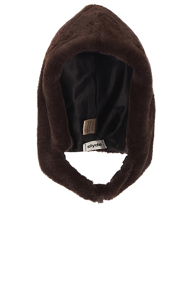 Clyde Snow Hood in Mink Brown Faux