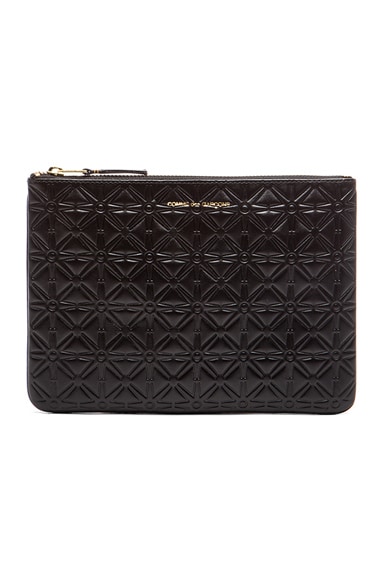 COMME des GARCONS Star Embossed Pouch in Black
