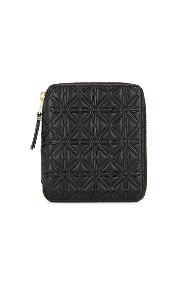 COMME des GARCONS Star Embossed Classic Wallet in Black