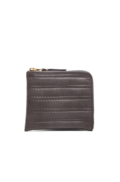 Embossed Stitch Small Zip Wallet