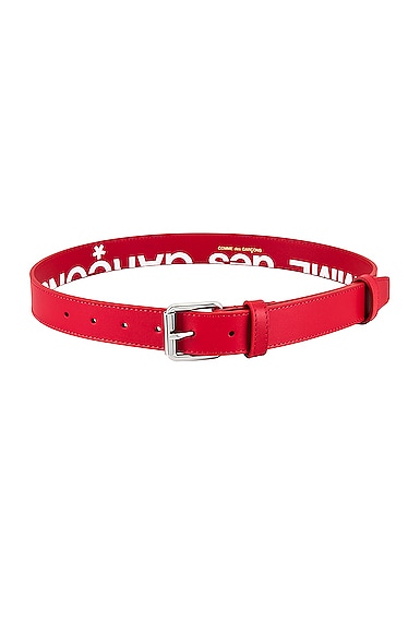 Comme Des Garcons Huge Logo Belt in Red