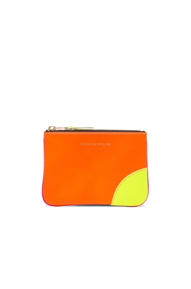 Comme Des Garcons Super Fluo Small Zip Pouch in Neon,Orange,Pink,Yellow