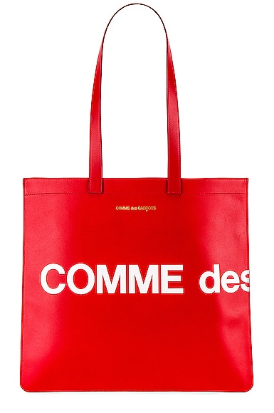 COMME des GARCONS Huge Logo Tote Bag in Red