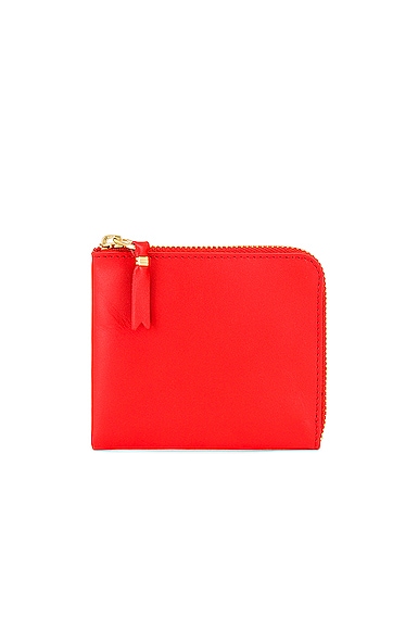 Comme Des Garcons Classic Leather Zip Wallet in Red