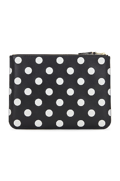 COMME DES GARÇONS DOTS PRINTED LEATHER POUCH 