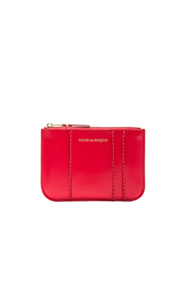 Comme Des Garcons Raised Spike Small Pouch in Red