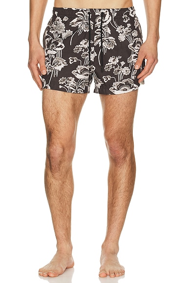 Painted Peonies Short Swim Short