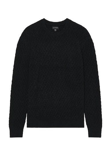 Boucle Half Diamond Crew Sweater