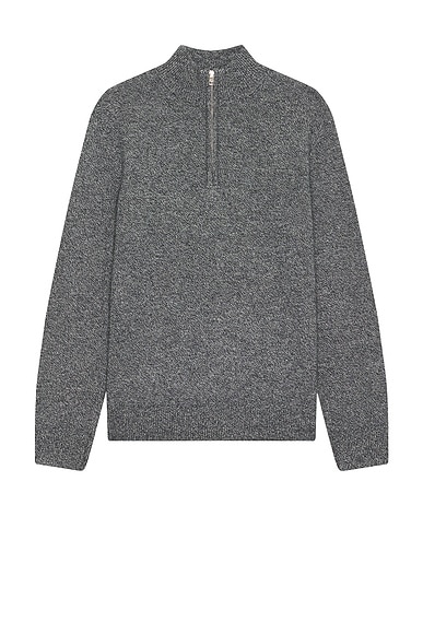 Club Monaco Cash Blend Quarter Zip Sweater in Black & White