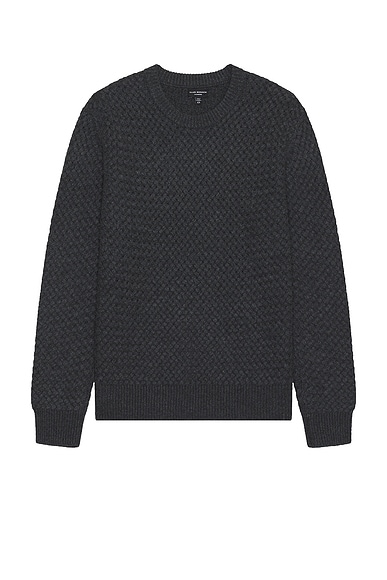 Club Monaco Cash Basketweave Crew Sweater in Charcoal