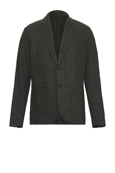 Club Monaco Wool Houndstooth Blazer in Black & Charcoal