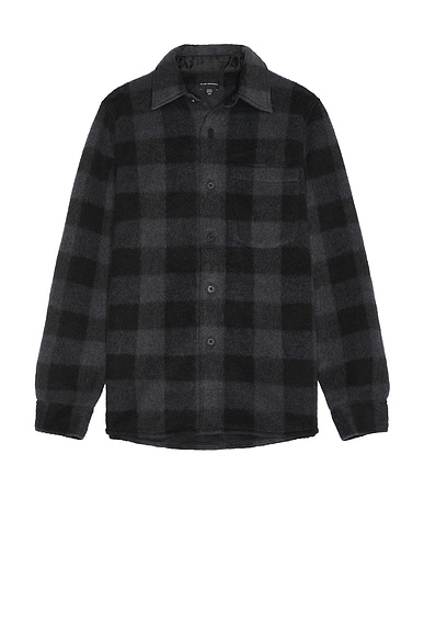 Club Monaco High Texture Shirt Jacket in Blue Multi