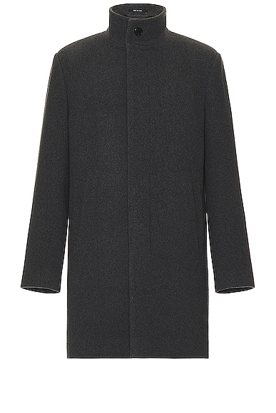 Test Funnel Neck Coat in Charcoal