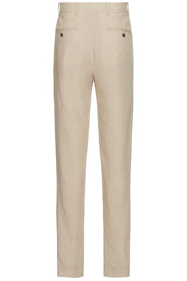 Shop Club Monaco Tech Linen Suit Trouser In Light Khaki Mix