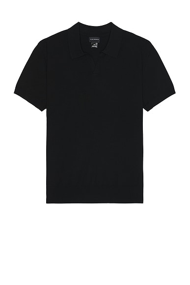 Shop Club Monaco Tech Johnny Collar Polo In Black