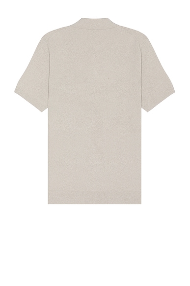 Shop Club Monaco Short Sleeve Micro Boucle Shirt In Paloma