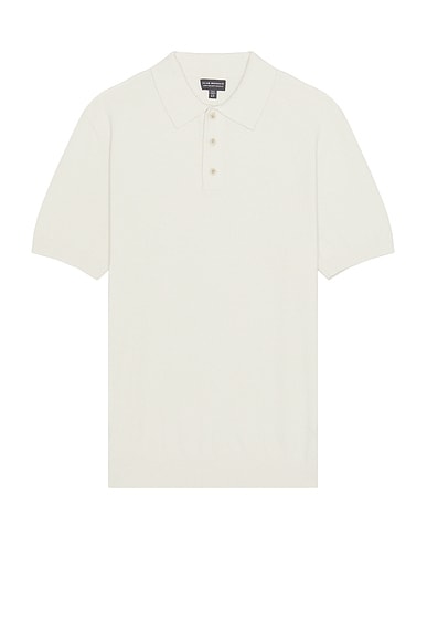 Club Monaco Short Sleeve Boucle Polo in White