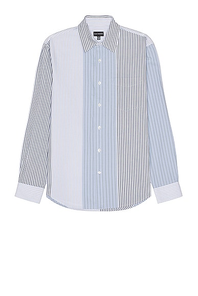 Club Monaco Multi Stripe Long Sleeve Shirt in Blue Mix