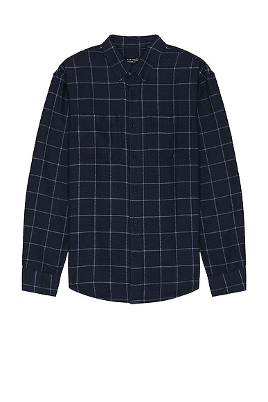 Club Monaco Plaid Utility Shirt in Indigo