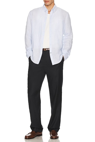 Slim Italian Linen Stripe Shirt