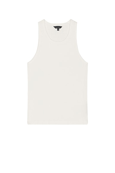 Club Monaco Ribbed Tank Top in Blanc De Blanc