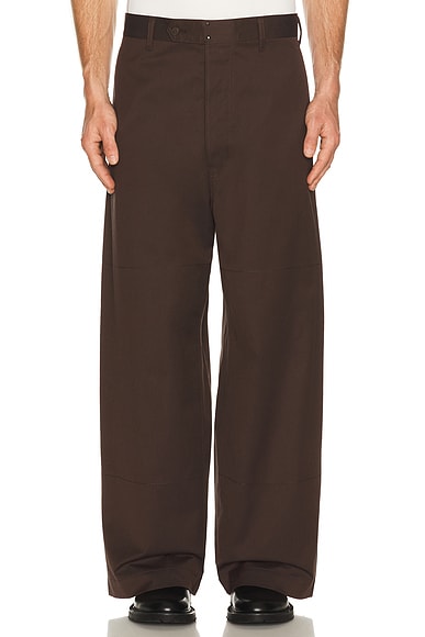 COMME des GARCONS HOMME Wide Leg Trousers in Dark Brown