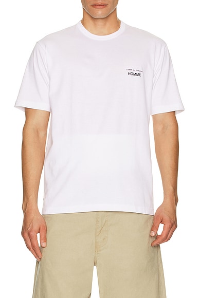 COMME des GARCONS HOMME Logo Tee in White