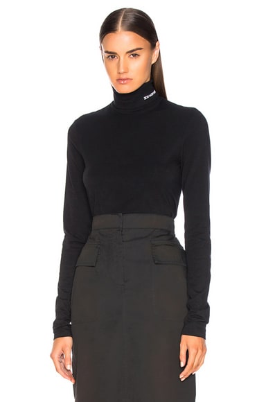 Stretch Cotton Jersey Turtleneck