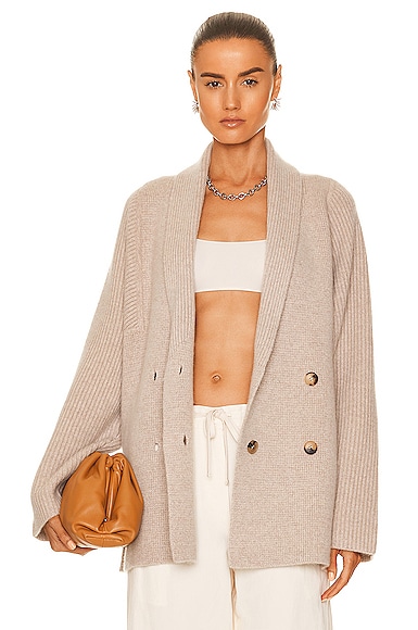CO Double Breasted Cardigan in Sand Melange | FWRD