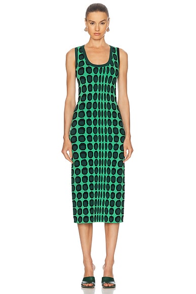 Christopher John Rogers Tank Midi Dress in Arsenic Multi