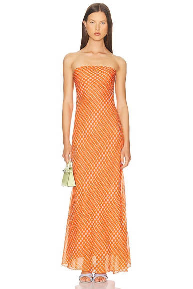 Christopher John Rogers Strapless Maxi Dress in Spritz Multi