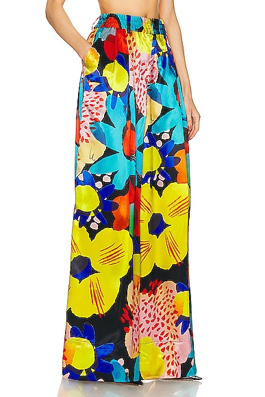 Shop Christopher John Rogers Petunia Floral Wide Leg Trouser In Multicolor