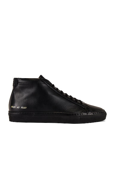 Common Projects Original Leather Achilles Mid in Black