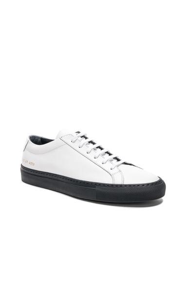 Leather Achilles Low White & Navy