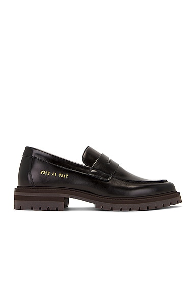 Shop Common Projects Loafer With Lug Sole In Black