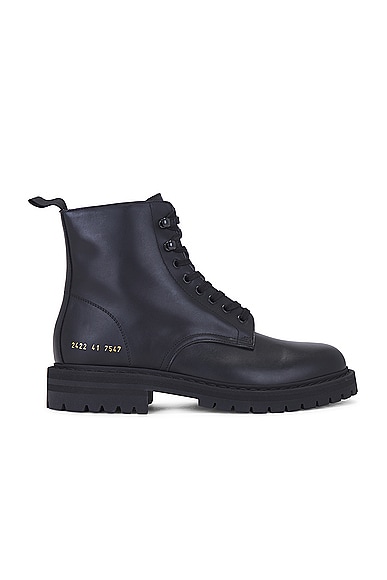 Shop Common Projects Combat Boot In Black