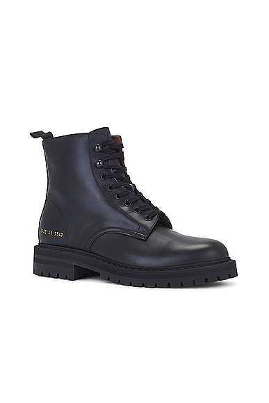 Shop Common Projects Combat Boot In Black