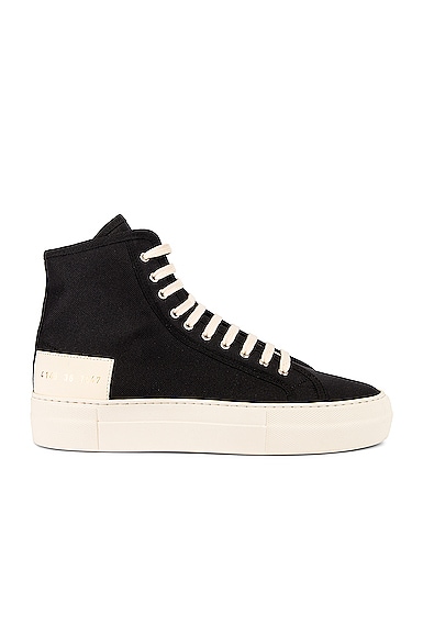 Common Projects Tournament High Recycled Nylon Sneaker in Black
